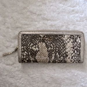 Diane Von Furstenburg snakeskin Fabric and Leather wallet